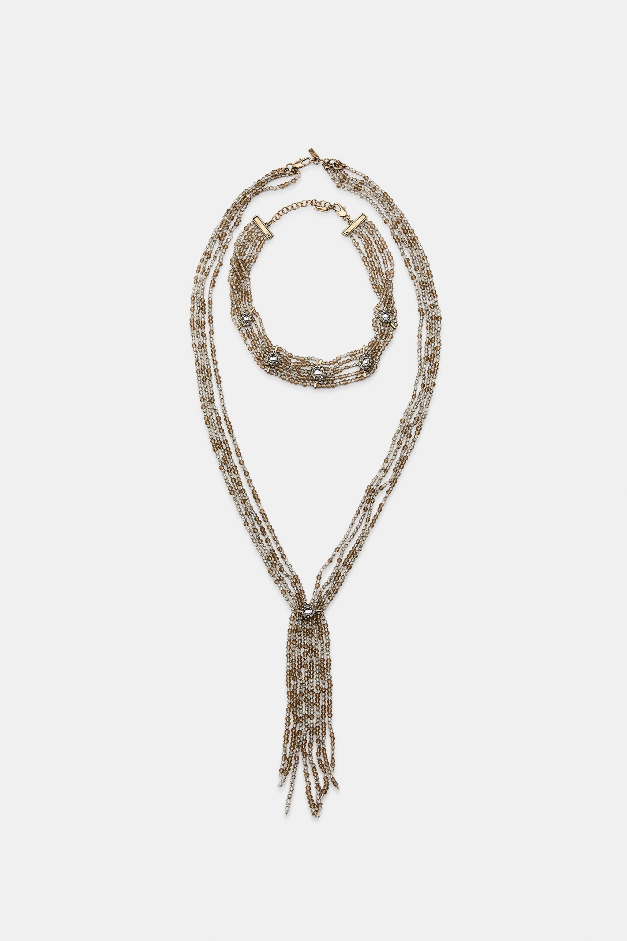 PACK OF 2 BEADED CHOKER NECKLACES